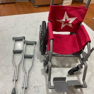 American Girl Wheelchair with Crutches